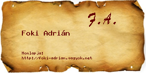 Foki Adrián névjegykártya